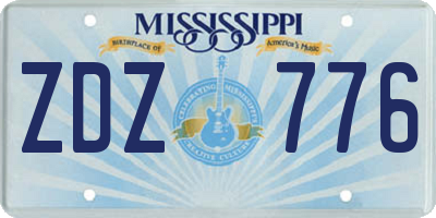 MS license plate ZDZ776