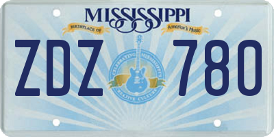 MS license plate ZDZ780