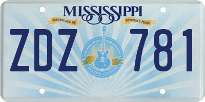 MS license plate ZDZ781
