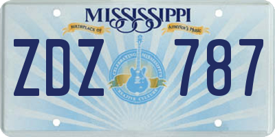 MS license plate ZDZ787