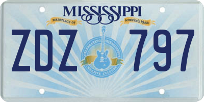 MS license plate ZDZ797