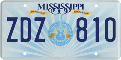 MS license plate ZDZ810