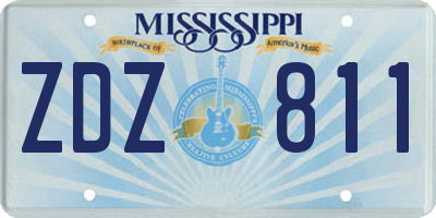 MS license plate ZDZ811