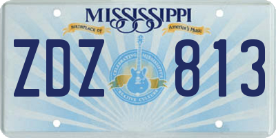 MS license plate ZDZ813