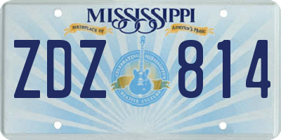 MS license plate ZDZ814