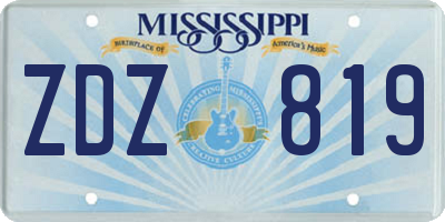 MS license plate ZDZ819