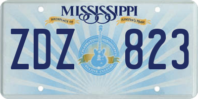 MS license plate ZDZ823