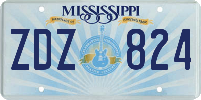 MS license plate ZDZ824