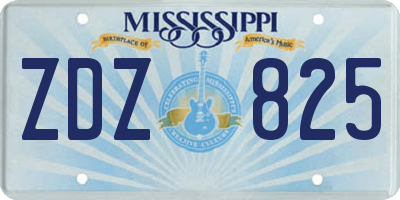 MS license plate ZDZ825