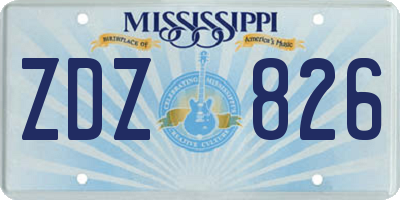 MS license plate ZDZ826