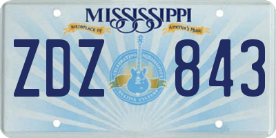 MS license plate ZDZ843