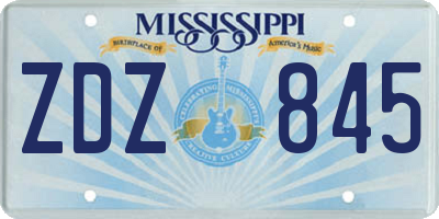 MS license plate ZDZ845