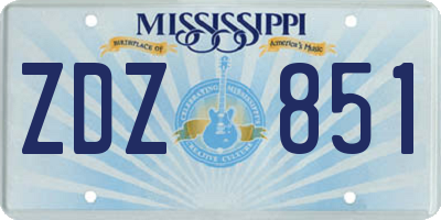 MS license plate ZDZ851