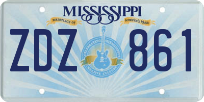 MS license plate ZDZ861