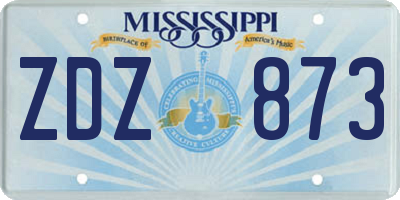 MS license plate ZDZ873