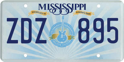 MS license plate ZDZ895