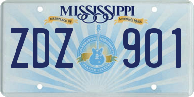 MS license plate ZDZ901