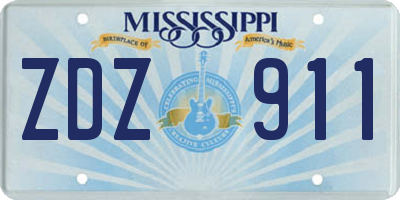 MS license plate ZDZ911