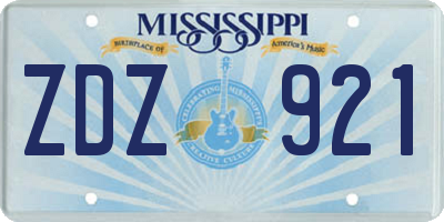 MS license plate ZDZ921