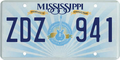 MS license plate ZDZ941
