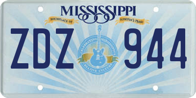 MS license plate ZDZ944