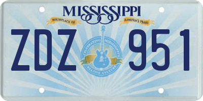 MS license plate ZDZ951