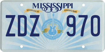 MS license plate ZDZ970