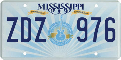 MS license plate ZDZ976