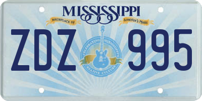 MS license plate ZDZ995