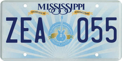 MS license plate ZEA055