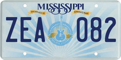 MS license plate ZEA082