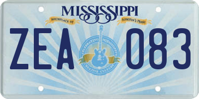 MS license plate ZEA083