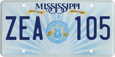 MS license plate ZEA105