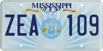 MS license plate ZEA109