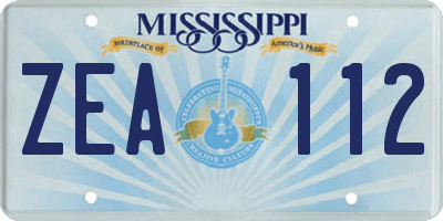 MS license plate ZEA112