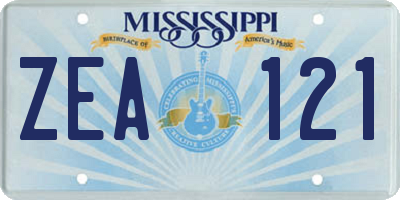 MS license plate ZEA121