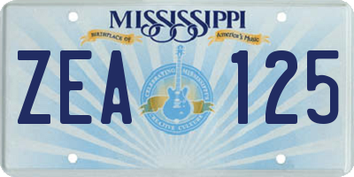 MS license plate ZEA125