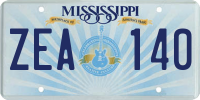 MS license plate ZEA140