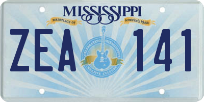 MS license plate ZEA141