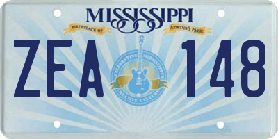 MS license plate ZEA148