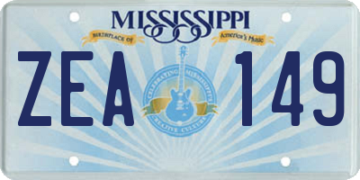 MS license plate ZEA149