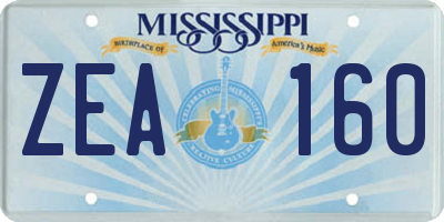 MS license plate ZEA160