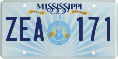 MS license plate ZEA171