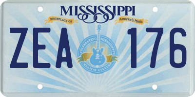 MS license plate ZEA176