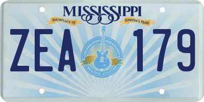 MS license plate ZEA179