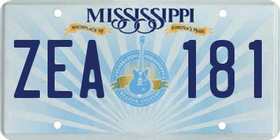 MS license plate ZEA181