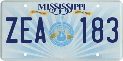 MS license plate ZEA183