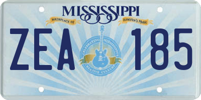 MS license plate ZEA185