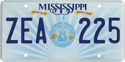 MS license plate ZEA225