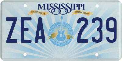 MS license plate ZEA239